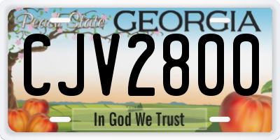 GA license plate CJV2800