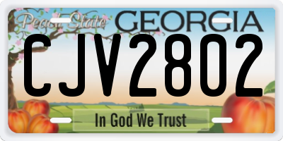 GA license plate CJV2802