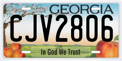 GA license plate CJV2806