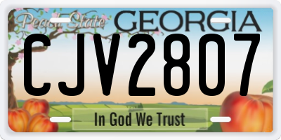 GA license plate CJV2807