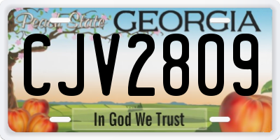GA license plate CJV2809