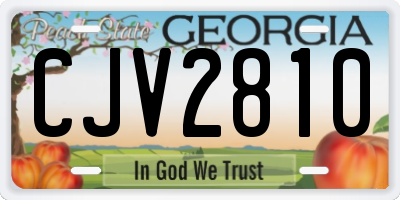 GA license plate CJV2810