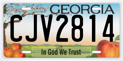 GA license plate CJV2814