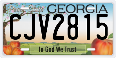 GA license plate CJV2815