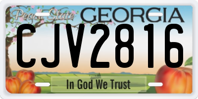 GA license plate CJV2816