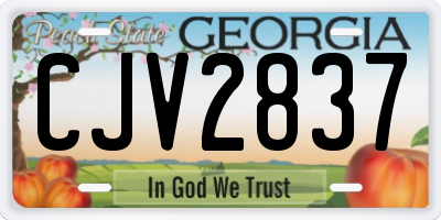 GA license plate CJV2837
