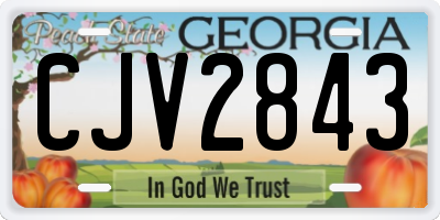 GA license plate CJV2843
