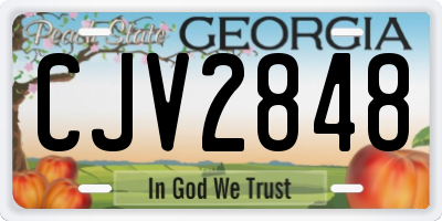GA license plate CJV2848