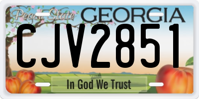 GA license plate CJV2851