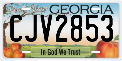 GA license plate CJV2853