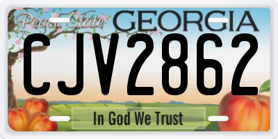 GA license plate CJV2862