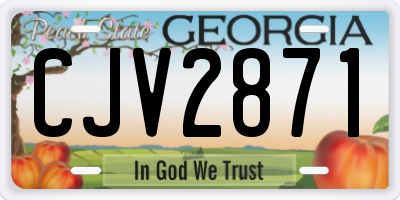 GA license plate CJV2871