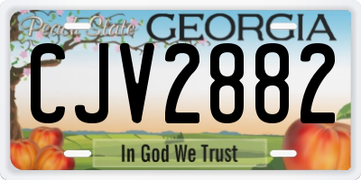 GA license plate CJV2882