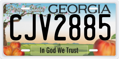 GA license plate CJV2885