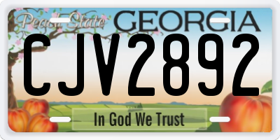 GA license plate CJV2892