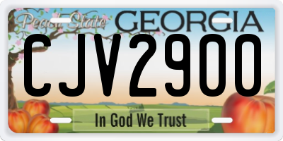GA license plate CJV2900
