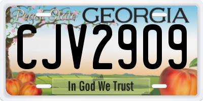 GA license plate CJV2909