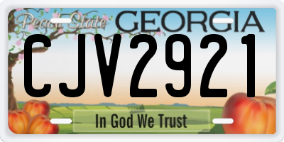 GA license plate CJV2921