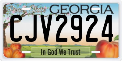 GA license plate CJV2924