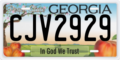 GA license plate CJV2929