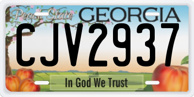 GA license plate CJV2937