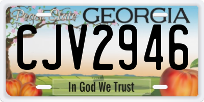 GA license plate CJV2946