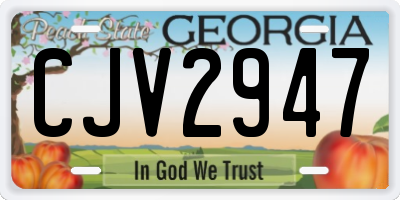 GA license plate CJV2947