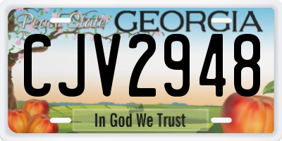 GA license plate CJV2948