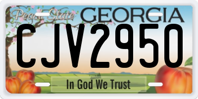 GA license plate CJV2950