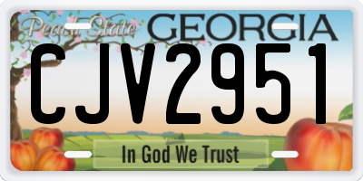GA license plate CJV2951