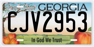 GA license plate CJV2953