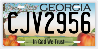 GA license plate CJV2956