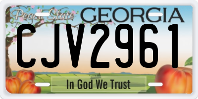 GA license plate CJV2961