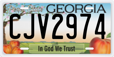 GA license plate CJV2974