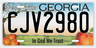 GA license plate CJV2980