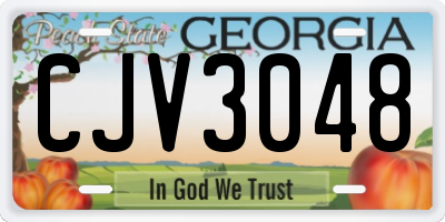 GA license plate CJV3048