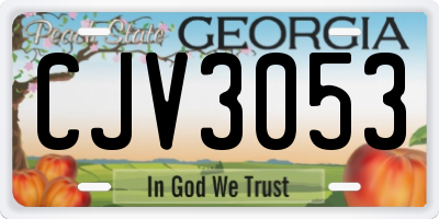 GA license plate CJV3053