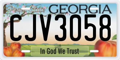GA license plate CJV3058