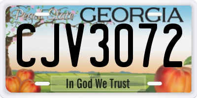 GA license plate CJV3072