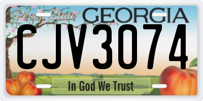 GA license plate CJV3074