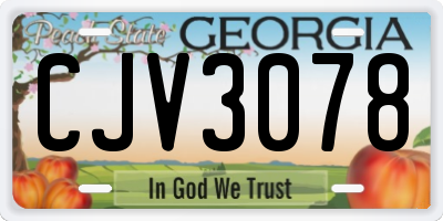 GA license plate CJV3078