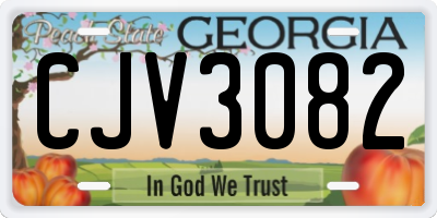GA license plate CJV3082