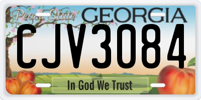 GA license plate CJV3084