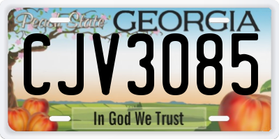 GA license plate CJV3085