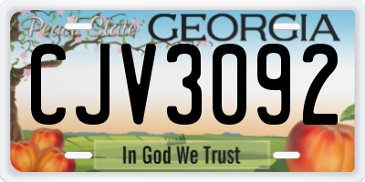 GA license plate CJV3092