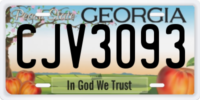 GA license plate CJV3093