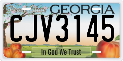 GA license plate CJV3145