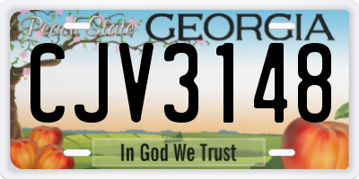 GA license plate CJV3148