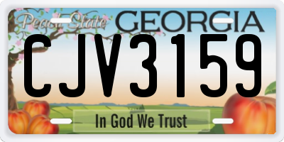 GA license plate CJV3159