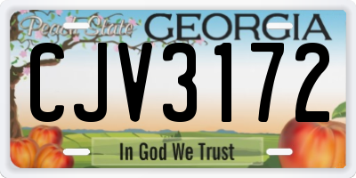GA license plate CJV3172